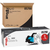 WypAll L40 Towels, POP-UP Box, 16.4 x 9.8, White, 100/Box, 9 Boxes/Carton (05790)