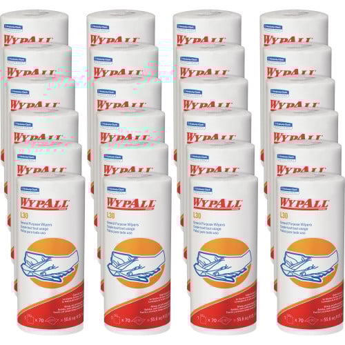 WypAll L30 Towels, 11 x 10.4, White, 70 Sheets/Roll (05843)