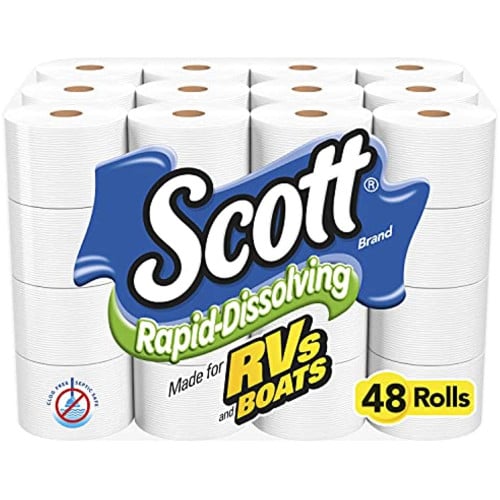 Scott® Rapid-Dissolving Toilet Paper, 1-Ply, 231 Sheets, 48 Rolls (47617)