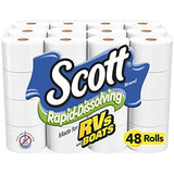 Scott® Rapid-Dissolving Toilet Paper, 1-Ply, 231 Sheets, 48 Rolls (47617)