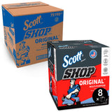 Scott Shop Towels, POP-UP Box, 1-Ply, 9 x 12, Blue, 200/Box, 8 Boxes/Carton (75190)