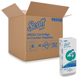 Scott MegaCartridge Napkins, 1-Ply, 8 2/5 x 6 1/2, White, 875/Pack, 6 Packs/Carton