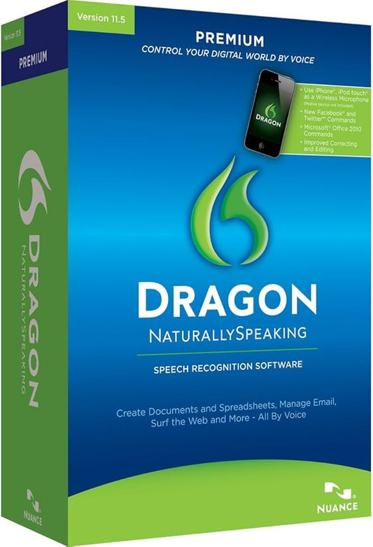 Dragon Naturally Speaking Speech Recognition Software Premium Version Home 11.5