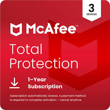McAfee Total Protection 2026 3 Devices 1 Year Antivirus Security