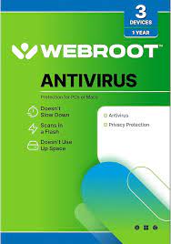 Webroot Antivirus Software 2025 | 3 Device | 1 Year Pc/Mac with Keycard