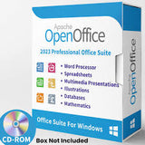 Open Office 2023 | Word Processor, Slide Show, Spreadsheet Software Suite | CD