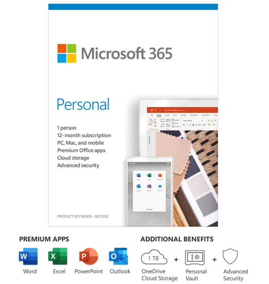 Microsoft 365 Personal (OneDrive, Word, Excel) (U.S.)