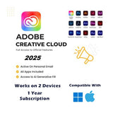 Adobe Creative Cloud 2025 | 1-Year Subscription 120k AI Credit | +20 Apps PC MAC