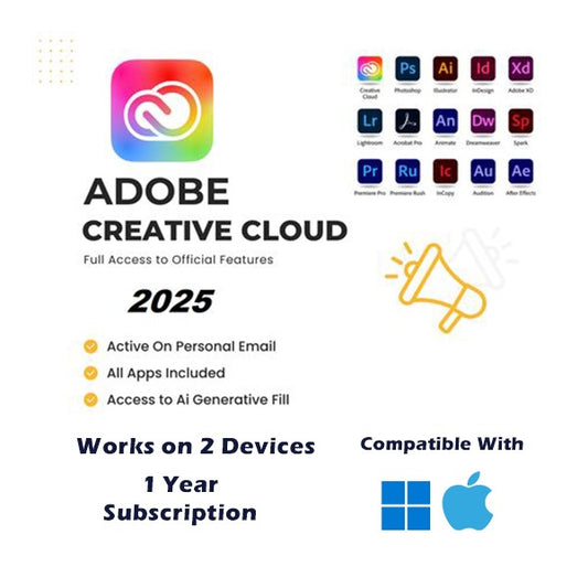 Adobe Creative Cloud 2025 | 1-Year Subscription 120k AI Credit | +20 Apps PC MAC