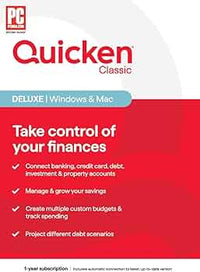 Quicken Classic Deluxe Personal Finance - 1-Year Subscription (Windows/Mac)