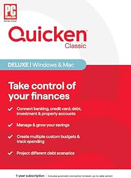 Quicken Classic Deluxe Personal Finance - 1-Year Subscription (Windows/Mac)