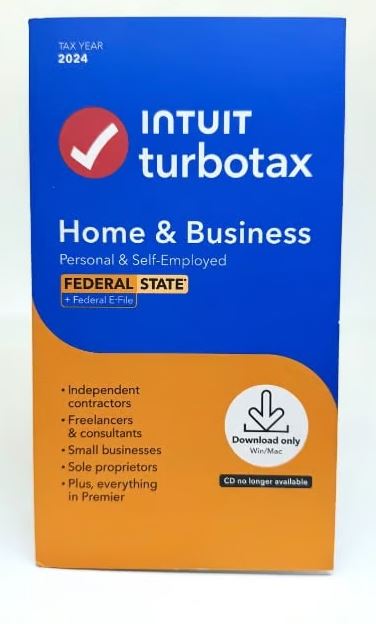 NEW TurboTax Home & Business 2024 Federal plus State Fed E-File Win & Mac SEALED
