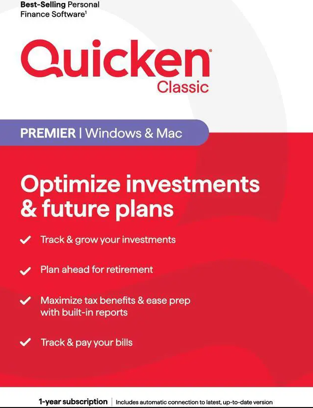 Quicken Classic Premier 1 Year Subscription Windows & Mac 2152