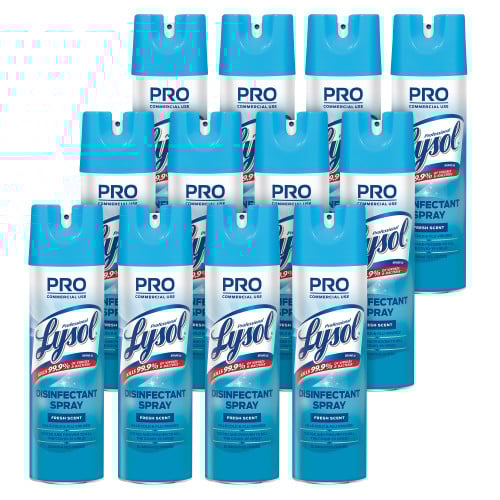 Lysol® Pro Disinfectant Spray, Fresh Scent, 12 Aerosol Cans (04675CT)