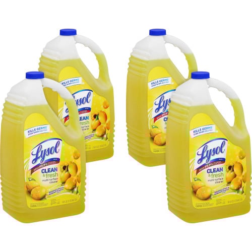 Lysol® Multi-Surface Disinfectant Cleaner, Lemon Scent, 144 oz. Bottle, 4 Bottles (77617)
