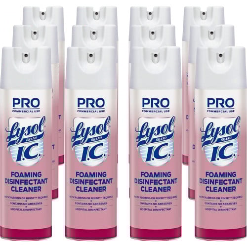 Lysol Foaming Disinfectant Cleaner, 24 oz Aerosol Spray, 12/Carton (95524CT)