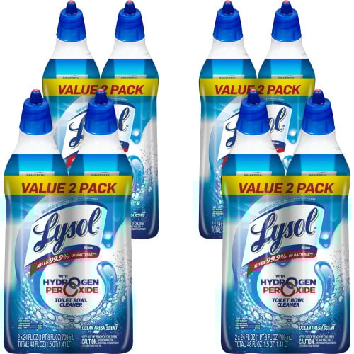 Lysol® Toilet Bowl Cleaner w/Hydrogen Peroxide, 24 oz., 8 Bottles (96084)