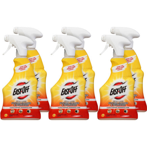 EASY-OFF Kitchen Degreaser, Lemon Scent, 16 oz Spray Bottle, 6/Carton (97024)
