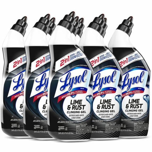 Lysol® Toilet Bowl Cleaner, Lime/Rust Remover, 24 oz, 9 Bottles (98013)