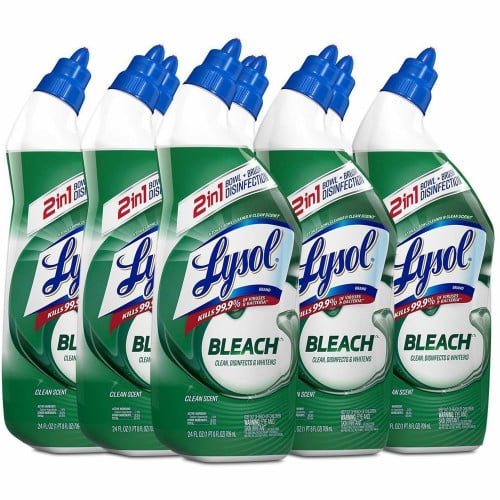 Lysol® Toilet Bowl Disinfectant Cleaner with Bleach, 24 oz., 9 Bottles (98014)