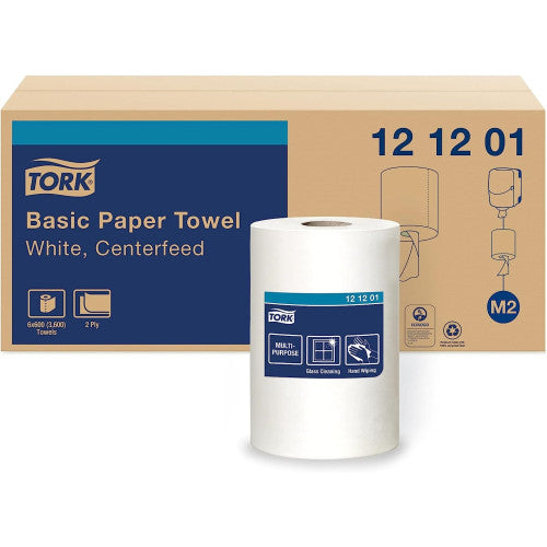 Tork® Advanced Center-Pull Paper Towels, 2-Ply, White, 6 Rolls (121201)