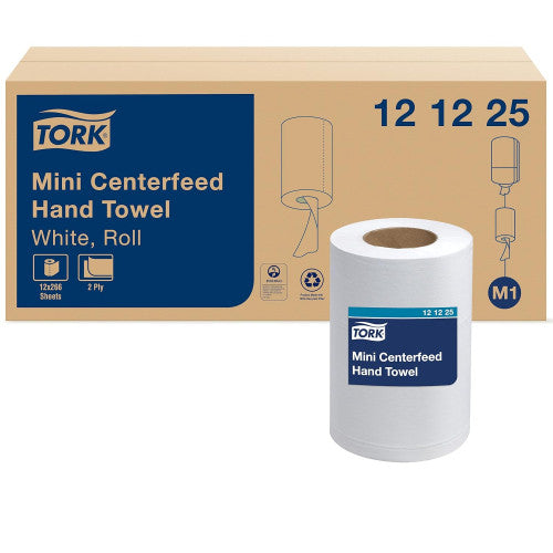 Tork® Advanced Soft Mini Center-Pull Hand Towels, White, 12 Rolls (121225)