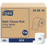 Tork® Standard 2-Ply Toilet Paper, 616 Sheets, White, 48 Rolls (240616)