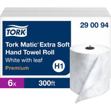 Tork® Soft Matic Handwound Roll Paper Towels, 1-Ply, White, 6 Rolls (290094)
