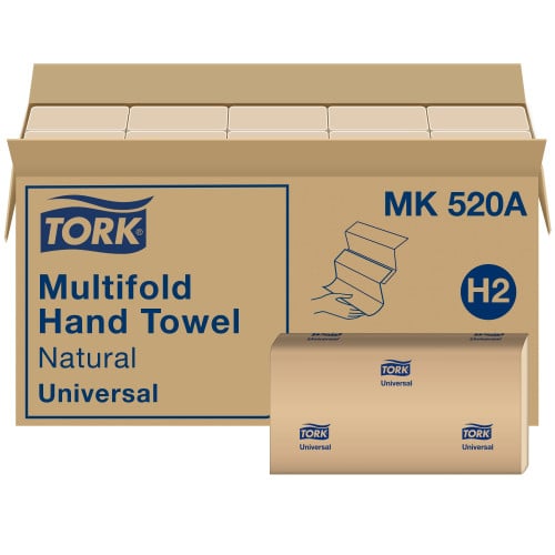 Tork® Multifold Paper Towels, 1-Ply, Brown, 4000 Towels (MK520A)