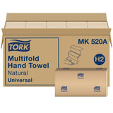 Tork® Multifold Paper Towels, 1-Ply, Brown, 4000 Towels (MK520A)