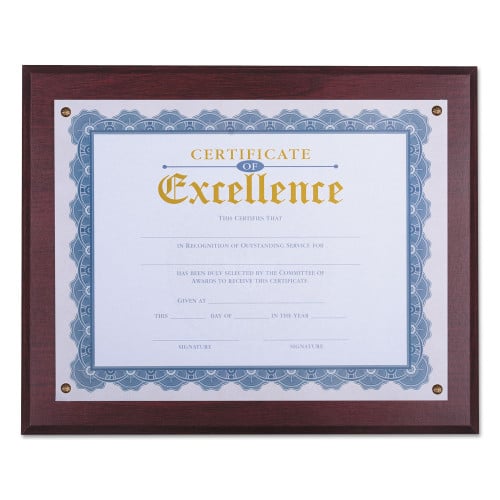 Universal Award Plaque, 13.3 x 11, Mahogany with Mahogany Border (UNV76825)