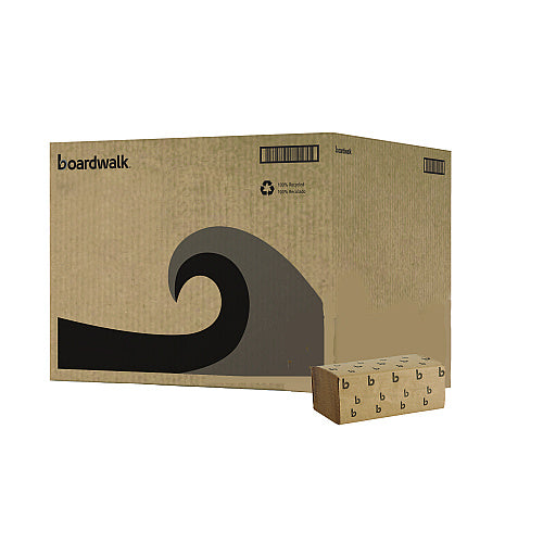 Boardwalk® Single Fold Paper Towels, 1-Ply, Brown, 4000 Towels (BWK6210)