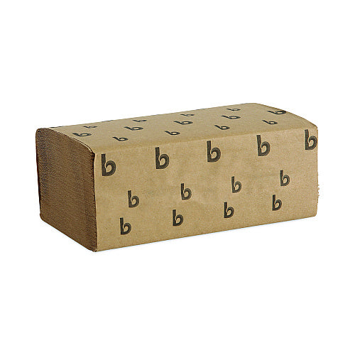 Boardwalk® Single Fold Paper Towels, 1-Ply, Brown, 4000 Towels (BWK6210)