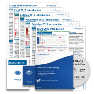 MICROSOFT OFFICE PRO 2019 DELUXE Training Tutorial and Quick Reference Guides